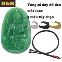 Mặt Phật Phổ hiền đá xanh kèm vòng cổ dây dù - Mặt Phật bản mệnh