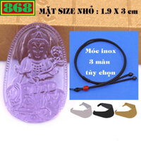 Mặt Phật Phổ hiền pha lê tím 3 cm, 5 cm kèm vòng cổ dây dù đen + móc inox, Phật bản mệnh, mặt dây chuyền