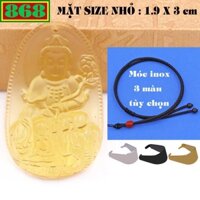 Mặt Phật Phổ hiền pha lê vàng 3 cm, 5 cm kèm vòng cổ dây dù đen + móc inox, Phật bản mệnh, mặt dây chuyền