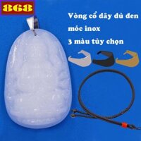 Mặt Phật Thiên thủ thiên nhãn đá trắng, đá vàng 2.2 x 3.6cm, 3.2 x 5cm kèm vòng cổ dây dù đen + móc