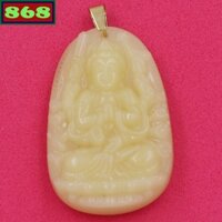 Mặt phật Thiên thủ thiên nhãn đá vàng 3.6 cm, Quan âm nghìn tây nghìn mắt
