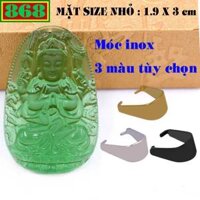 Mặt Phật Thiên thủ thiên nhãn pha lê xanh lá kèm móc inox - Phật bản mệnh, mặt dây chuyền, Quan âm bồ tát