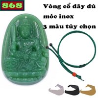 Mặt Phật Văn thù đá xanh kèm vòng cổ dây dù - Mặt Phật bản mệnh