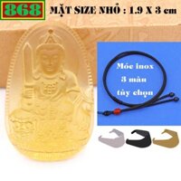 Mặt Phật Văn thù pha lê vàng 3 cm, 5 cm kèm vòng cổ dây dù đen + móc inox, Phật bản mệnh, mặt dây chuyền