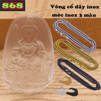 Mặt Phật Văn thù thủy tinh trắng kèm dây chuyền inox rắn , mặt Phật bản mệnh, trang sức phong thủy