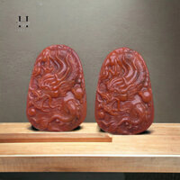 Mặt rồng đá ngọc cẩm thạch huyết kèm dây đeo HANMYNGHE