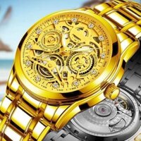 [Mất sản phẩm mới của Thụy Sĩ] Đồng hồ cơ tự động Dây thép rỗng thời trang Đồng hồ chống nước phát sáng dành cho doanh nhân