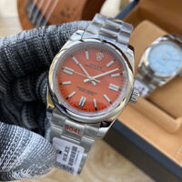 Mặt số màu đỏ Dây đeo bằng thép không gỉ tinh tế Thời trang đơn giản Đồng hồ cơ tự động nam cao cấp Rolex Oyster Đồng hồ kinh doanh giải trí thể thao vĩnh viễn