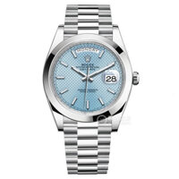 Mặt số màu xanh đơn giản cao cấp, Đồng hồ nam hợp thời trang ROLEX Day-Date Calm Dây đeo bằng thép không gỉ thông thường Đồng hồ cơ tự động thời trang cổ điển xqr29