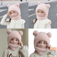 Mặt Trăng Bé Pom Bonnet Mũ Khăn Cho Trẻ Em Ấm Bảo Vệ Tai Mũ Earflap Mũ Khăn