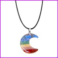 Mặt Trăng Dây Chuyền Nữ Đá Mặt Dây Chuyền Pha Lê Vòng Cổ Choker Trang Sức Thời Trang Pha Lê Tự Nhiên Đầy Màu Sắc Mặt Trăng Cr tinwvn