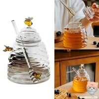 Mặt Trăng Hình Tổ Ong Nhỏ Lọ Thủy Tinh Trong Suốt Mật Ong Lọ Borosilicate Khuấy Thanh Có Nắp Lọ Nhà Bếp Đồ Dùng Gia Đình