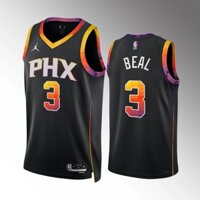 Mặt trời NBA Phoenix chính hãng mới dành cho nam #3 Bradley Beal Statement Edition Black Jersey Swingman ép nhiệt S