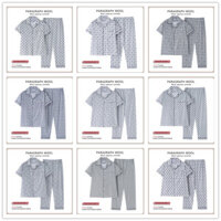 Mặt Trước Mở Placket Thiết Kế 2024 Mùa Hè Mới Pyjama Nam Tay Ngắn Quần Dài Bộ Đồ Ngủ Mỏng Đồ Ngủ Cho Nam