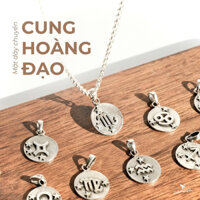 Mặt vòng cung hoàng đạo thiết kế tròn cá tính Xưởng Bạc, mặt dây chuyền cung hoàng đạo, chòm sao