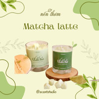 Matcha Latte Nhật, nến thơm thủ công, vị trà xanh Nhật Bản hảo Hạng, thư giãn tâm hồn