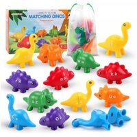 Matching Dinosaur Toy Double-sided letters Learning Toy, Montessori Toy