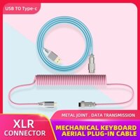 Mathewshop Retractable Coiled Avaitor Cable USB-C for Mechanical Keyboard Type C USB cable Extension cable,Keyboard kit DIY