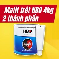 Matit trét 2 thành phần HBO 4kg dùng để bả xe ô tô, bả matit trên kim loại cho độ bền cao, mau khô, bề mặt láng mịn
