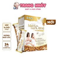 MATTI MUM CANXI Sữa hạt cho mẹ bầu và sau sinh 100% đạm thực vật đạt chứng nhận NON-GMO của Hoa Kỳ - Hộp giấy 14 gói...