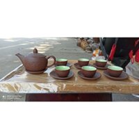 Mẫu 008 Bộ ấm chén gốm nâu uống trà Bát tràng