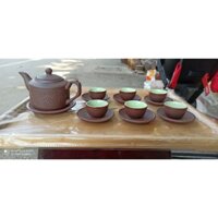 Mẫu 009 Bộ ấm chén gốm nâu Bát tràng uống trà