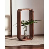 Mẫu 01 - Lọ Hoa Gỗ Ống Nghiệm Thủy Tinh Khung Gỗ Màu Walnut Sang Trọng, Để Bàn Decor, Trang Trí