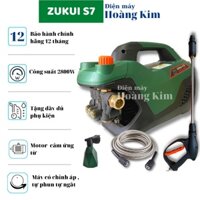 MẪU 2022Máy rửa xe gia đình,  công suất mạnh 2800W có thể chỉnh áp, dây dẫn 15m bơm áp lực cao Zukui S7