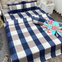 MẪU 2024 - HỎA TỐC HCM - Bộ ga giường 1m6 1m8 💖 ẢNH THẬT 💖 1 ra nệm 2 áo gối 45 x 65 cm mẫu caro 4 màu