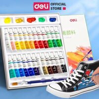 Màu Acrylic tuýp mini chuyên nghiệp Deli - 5mltuýp - Vẽ vải Vẽ quần áo Vẽ giày - 121824 màu - 18 màu - 73914