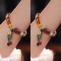 Màu Ánh Sáng Sang Trọng Tính Khí Ruyi Sen Pom Phong Cách Quốc Gia Hợp Thời Trang Retro Bạn Gái Chống Nước Hạt Thủy Tinh Khóa An Toàn Mặt Dây Chuyền20250307