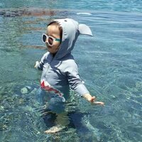 mẫu áo bơi trẻ em Đồ bơi trẻ em bé trai và bé gái một mảnh chống nắng hình cá mập cho trẻ sơ sinh đồ bơi dài tay cho bé 1-5 tuổi đồ bơi trẻ em cao cấp áo bơi liền phao cho bé