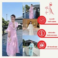 MẪU ÁO DÀI MỸ NHÂN TAY LỠ PHỐI TAY LÔNG SIÊU HOT CHO CÁC NÀNG LỰA CHỌN MẶC DỊP TẾT 2025