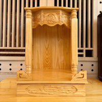 [MẪU BÁN CHẠY NHẤT] Ngang 42x61cm Bàn Thờ Thần Tài Ông Địa Gỗ Thông Vàng Đẹp Giá Rẻ Nhất