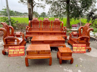 Mẫu bàn ghế Tần Thủy Hoàng tay 14 gỗ hương đá (Chú Lâm, Ninh Bình)