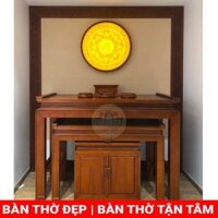 Mẫu bàn thờ gỗ gụ, tranh trúc chỉ đẹp thanh tao GC31