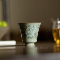 Màu Bí Mật Huangru Lò Hoa Chim Hình Cốc Trà Master Cup Cốc Trà Gốm Chuông Gió Bộ Trà Kung Fu Trung Quốc Phong Cách Retro [A058]