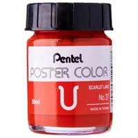 Màu Bột Poster Pentel Wpu  Màu Vẽ Bền, Lâu Phai, Không Độc Hại Bán Lẻ Theo Lọ - T37-ĐỎ TƯƠI
