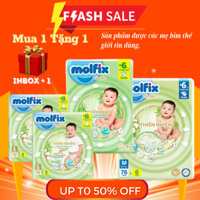 (MẪU CẢI TIẾN 2024) Bỉm/Tã Dán Molfix Thiên Nhiên gói cực đại đủ giá tốt size NB1/NB2/S30/L25/M28