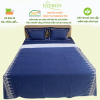 Mẫu chăn ga gối Everon EST 21039 (14) màu xanh than (thêu) vải tencel cao cấp