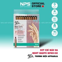 Màu Chì, Bút Chì Màu MONT MARTE Set Màu Da 12 Cây Vẽ Chân Dung, MPN0102