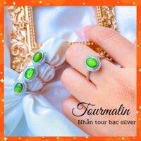 Mẫu chuẩn Nhẫn tourmaline xanh lá bổ trợ mệnh mộc và thuỷ. Dành cho nữ thích hợp làm quà tặng