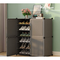 {MẪU CỬA 3D CÓ NÚM MỞ CỬA} TỦ GIÀY -KỆ GIÀY NHỰA LẮP GHÉP ĐỂ GIẦY DÉP