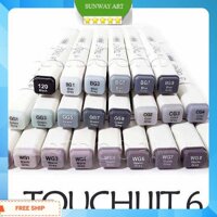 Màu dạ Touchliit 6 - Bút Marker touchliit 6 , set 15 cây màu xám