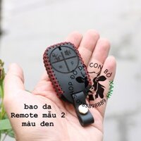 (Màu đen) bao da chìa khóa remote Vespa mẫu 2 handmade da thật