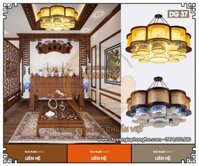 Mẫu đèn chùm khung gỗ chao da cừu nhân tạo trang trí DG37