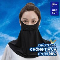[Màu Đen] Khẩu Trang Chống Nắng Chống Tia UV Mặt Cổ 360 Vải Thun Lạnh UPF 50+ Thoáng Mát