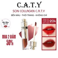 [Màu Đỏ Cherry] Son Môi Collagen CATY Chất Mềm Mịn - Siêu Lì - Không Chì