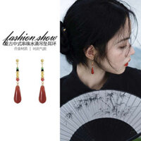 Màu Đỏ Mới Phong Cách Trung Quốc Xoắn Ốc Kẹp Tai Nữ Không Xuyên Bông Tai Retro Tính Khí Độc Đáo Cổ Bông Tai Phong Cách Trung Hoa Phong Cách Mới Bông Tai