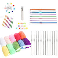 Màu Đơn Móc 2-5mm Bạc Móc Kết Hợp Sợi Đan Màu Ngẫu Nhiên Áo Len Kim Nhựa May Đan Dụng Cụ Kết Hợp Bộ